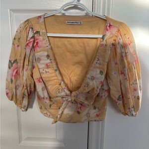 Abercrombie & Fitch Yellow Floral Blouse